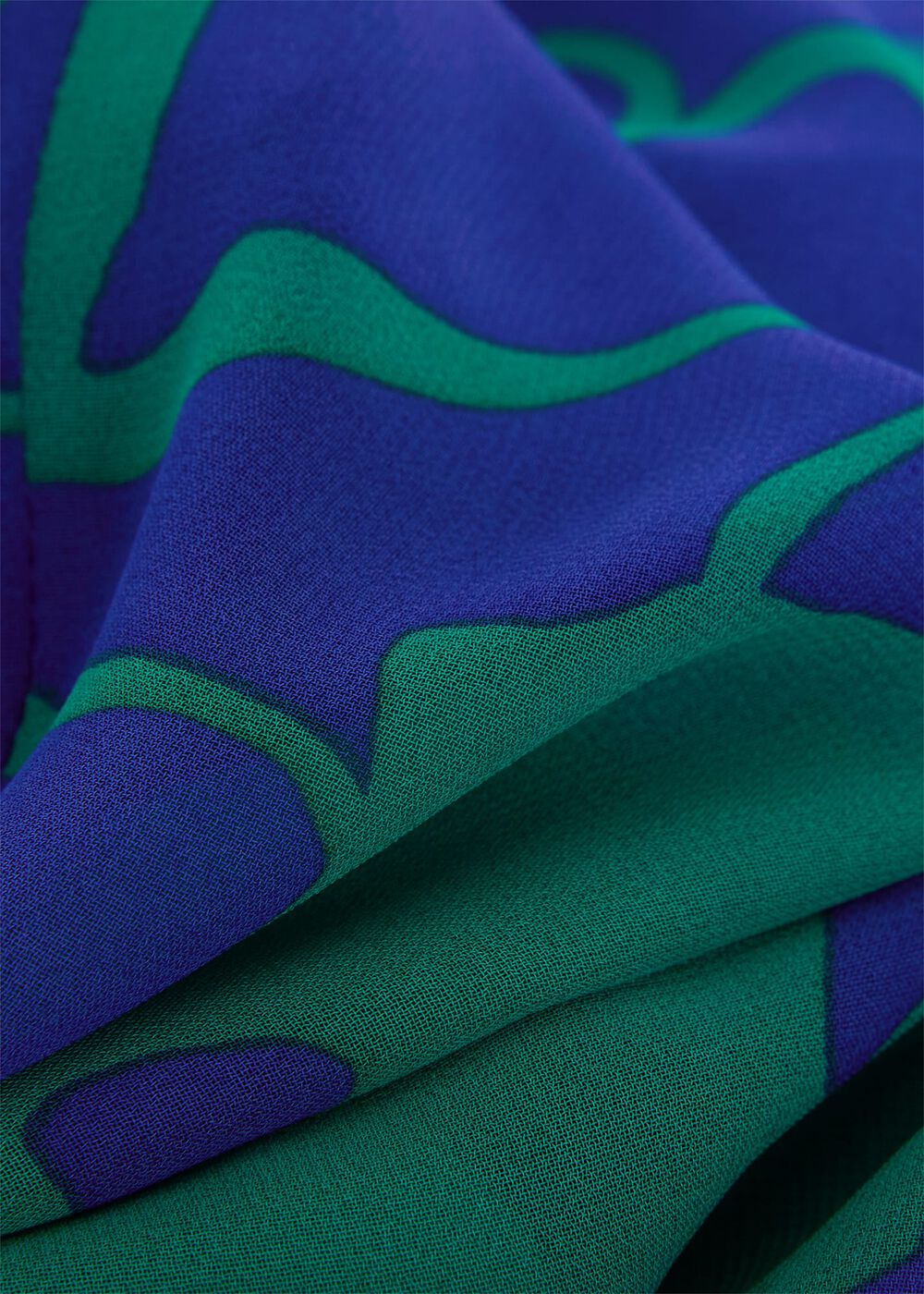 Elizabeth Printed Wrap Blouse, Blue Green, hi-res