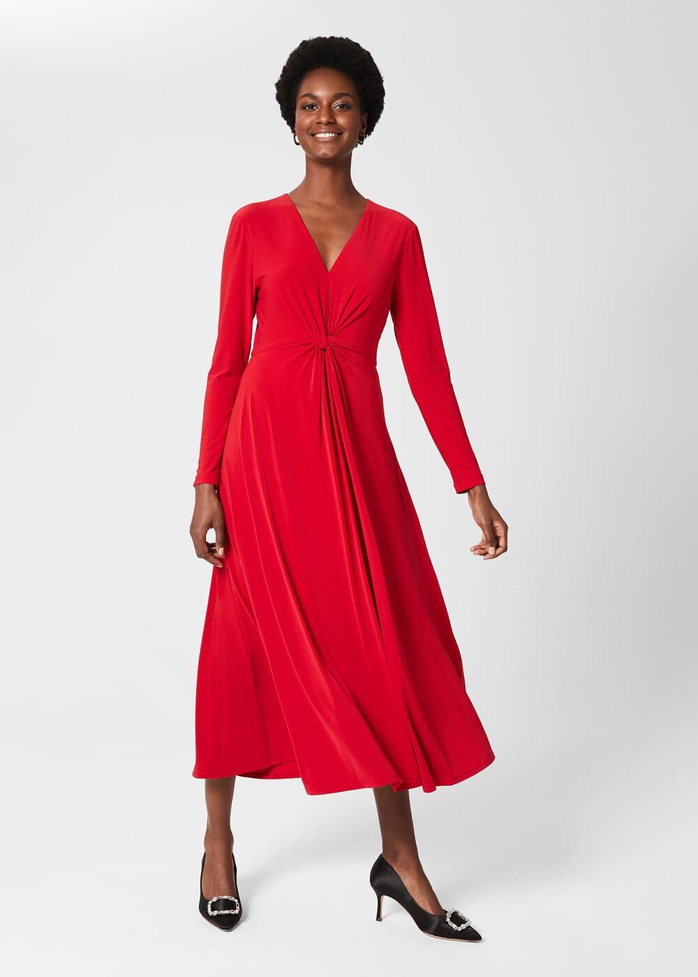 Uma Jersey Dress, Poppy Red, hi-res