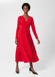 Uma Jersey Dress, Poppy Red, hi-res