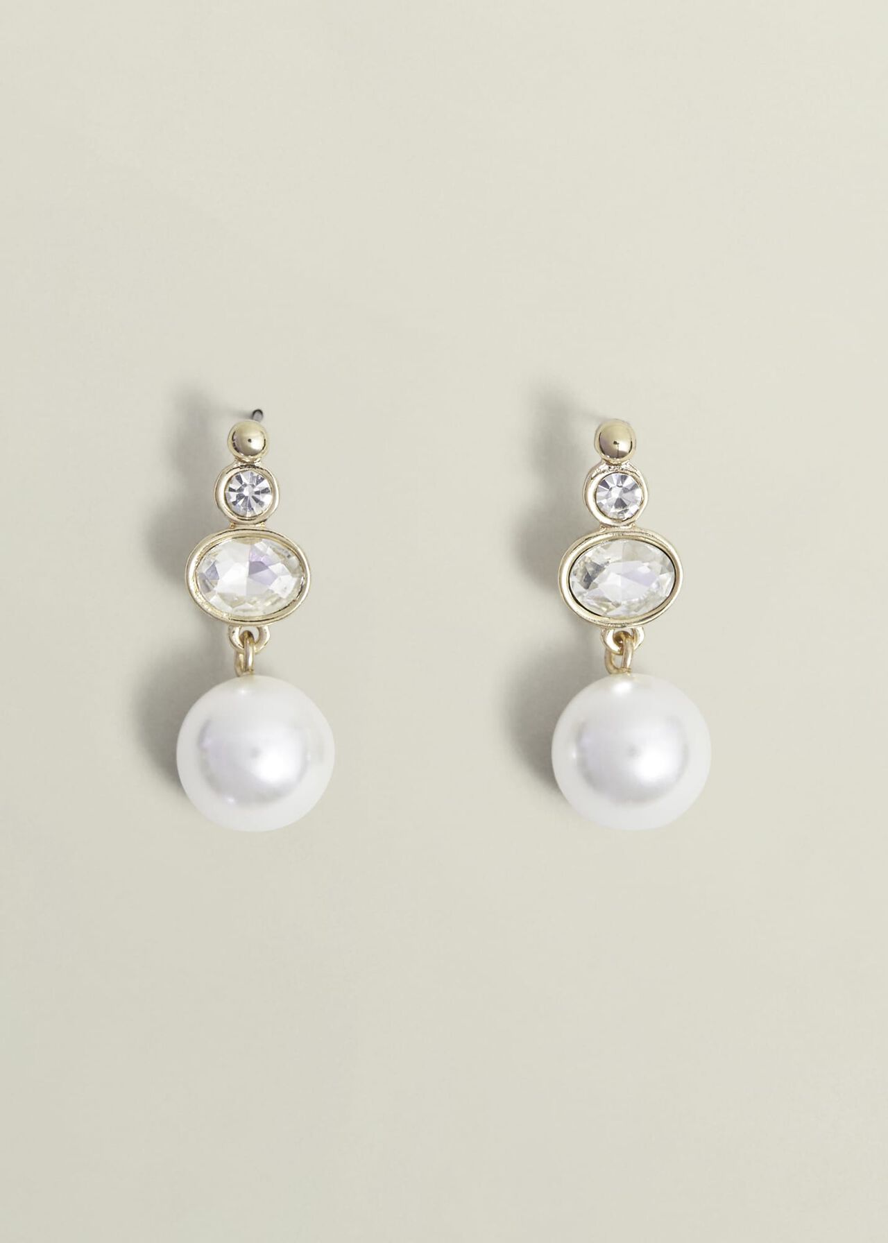 Priscilla Earrings, Gold Ivory, hi-res