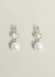 Priscilla Earrings, Gold Ivory, hi-res