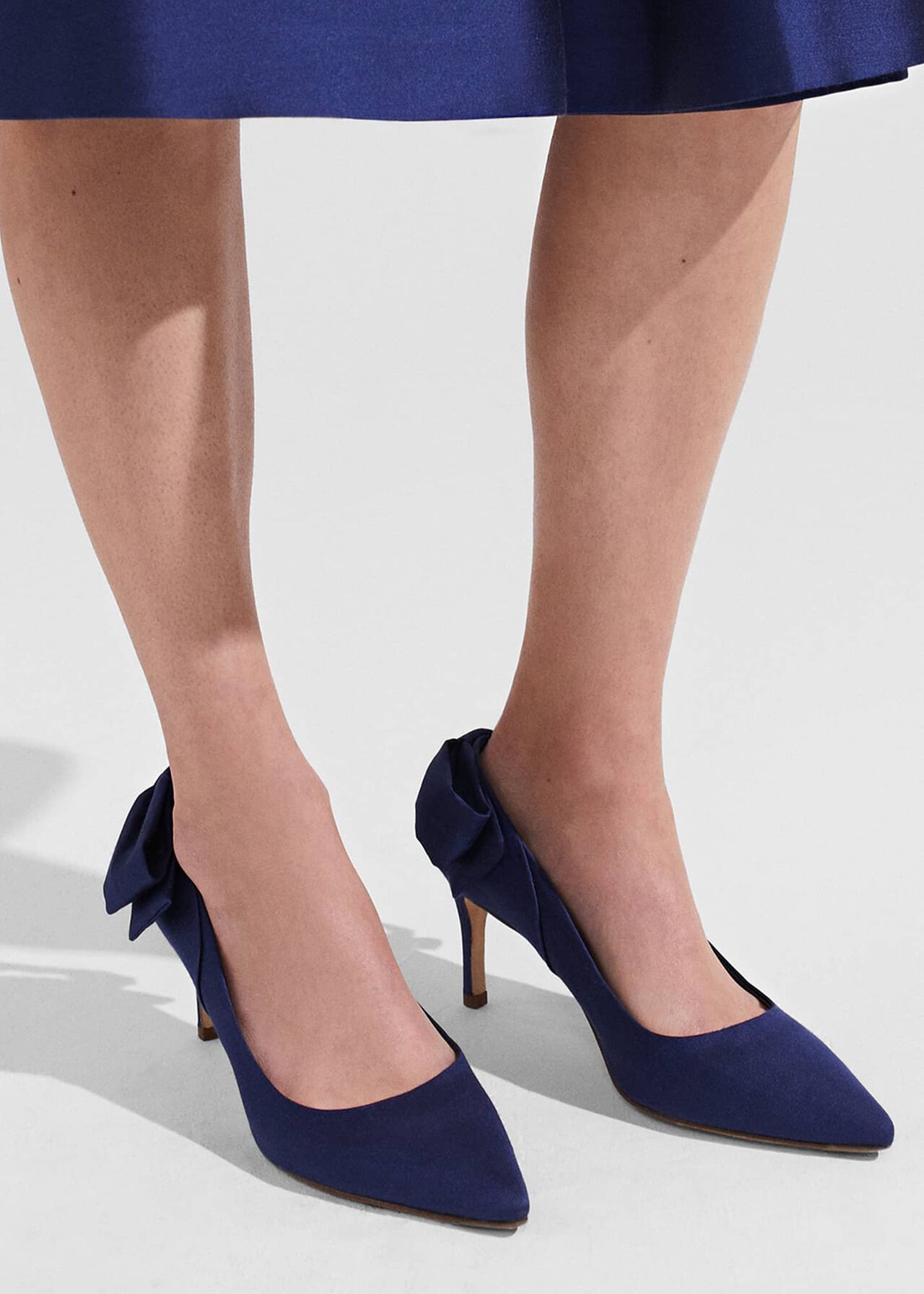 Bianca Silk Wool Court Shoes, Royal Blue, hi-res