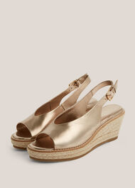 Kali Leather Espadrilles, Pewter, hi-res