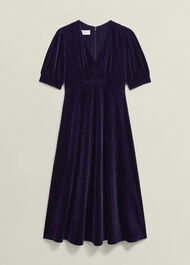 Dormer Velvet Dress, Midnight Purple, hi-res