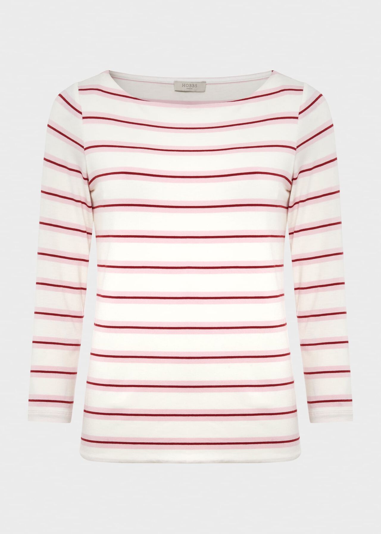Sonya Stripe Top, Ivory Pink, hi-res