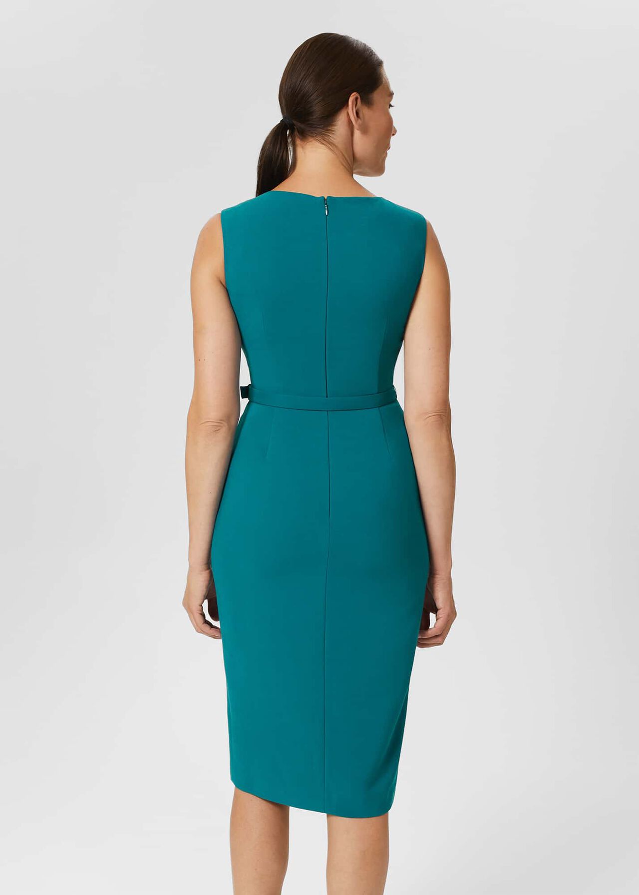 Alva Belted Dress, Lagoon Blue, hi-res