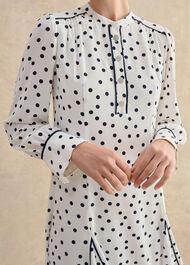 Ruth Polka Dot Dress, Ivory Midnight, hi-res