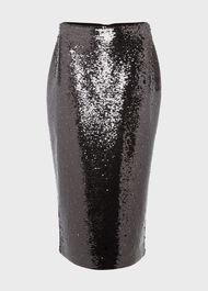 Genevieve Sequin Pencil Skirt, Silver, hi-res