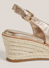 Kali Leather Espadrilles, Pewter, hi-res