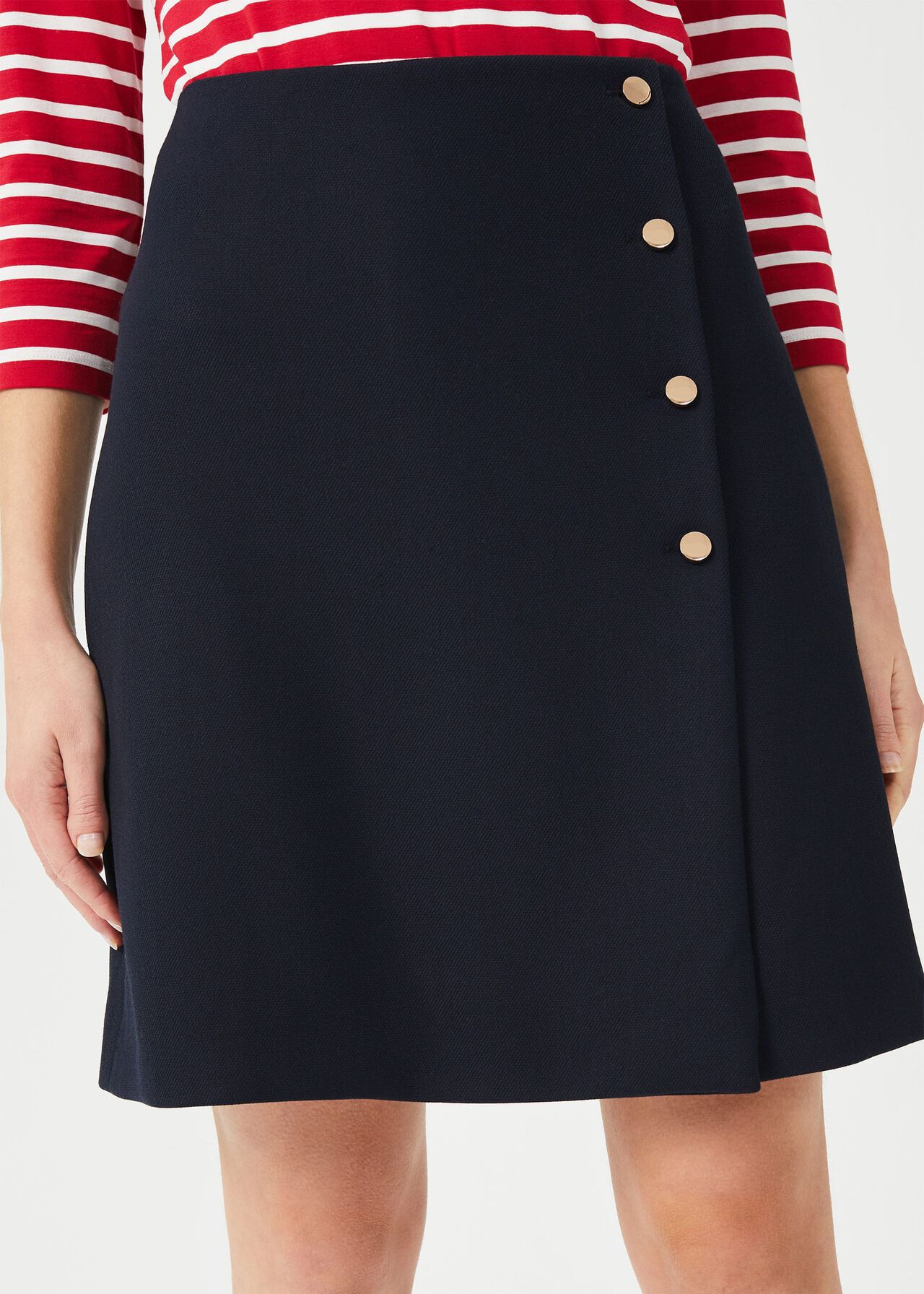 Aurielia A Line Skirt, Navy, hi-res
