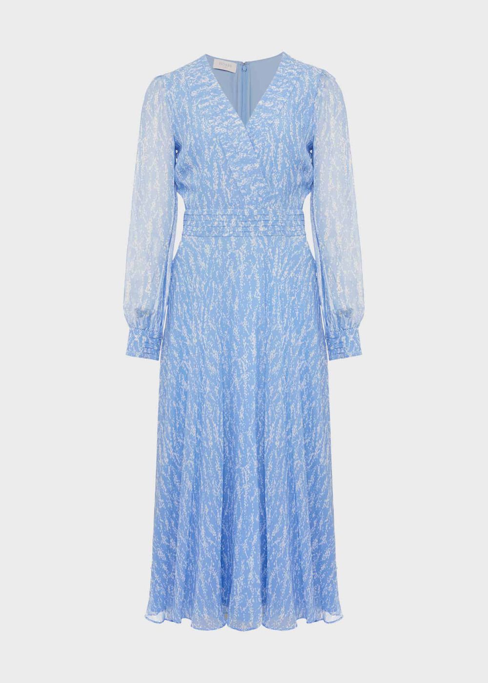 Viviana Silk Fit And Flare Dress, Blue Multi, hi-res