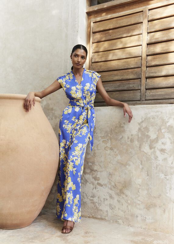 Macey Floral V Neck Jumpsuit