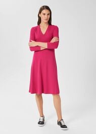 Mel Jersey Ponte Dress, Dark Pink, hi-res
