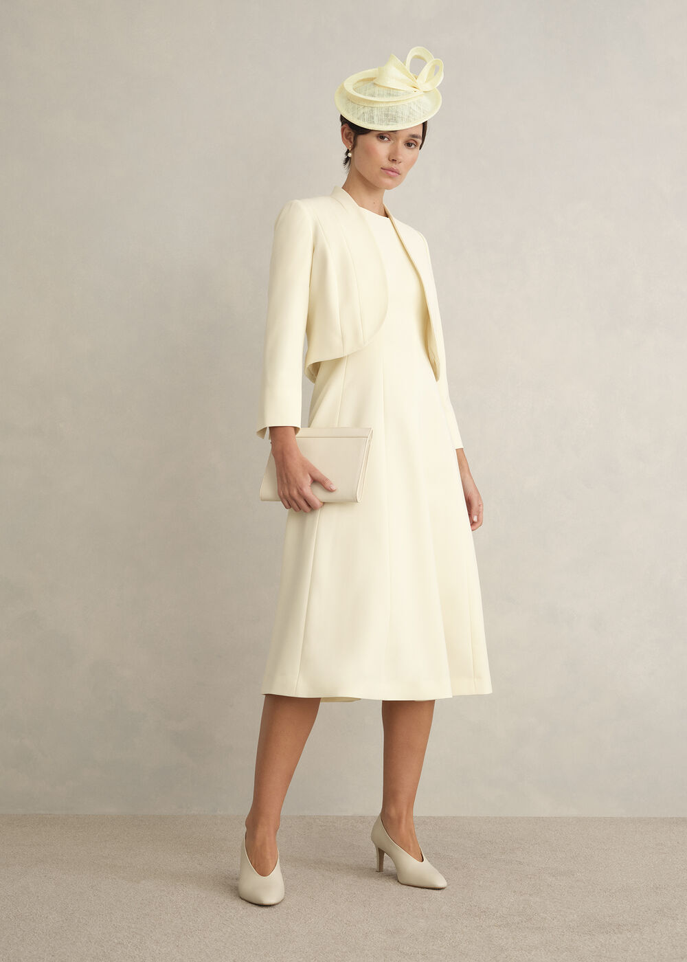 Eliana Seam Detail Dress, Pale Yellow, hi-res