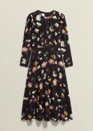 Windermere Silk Dress, Black Multi, hi-res