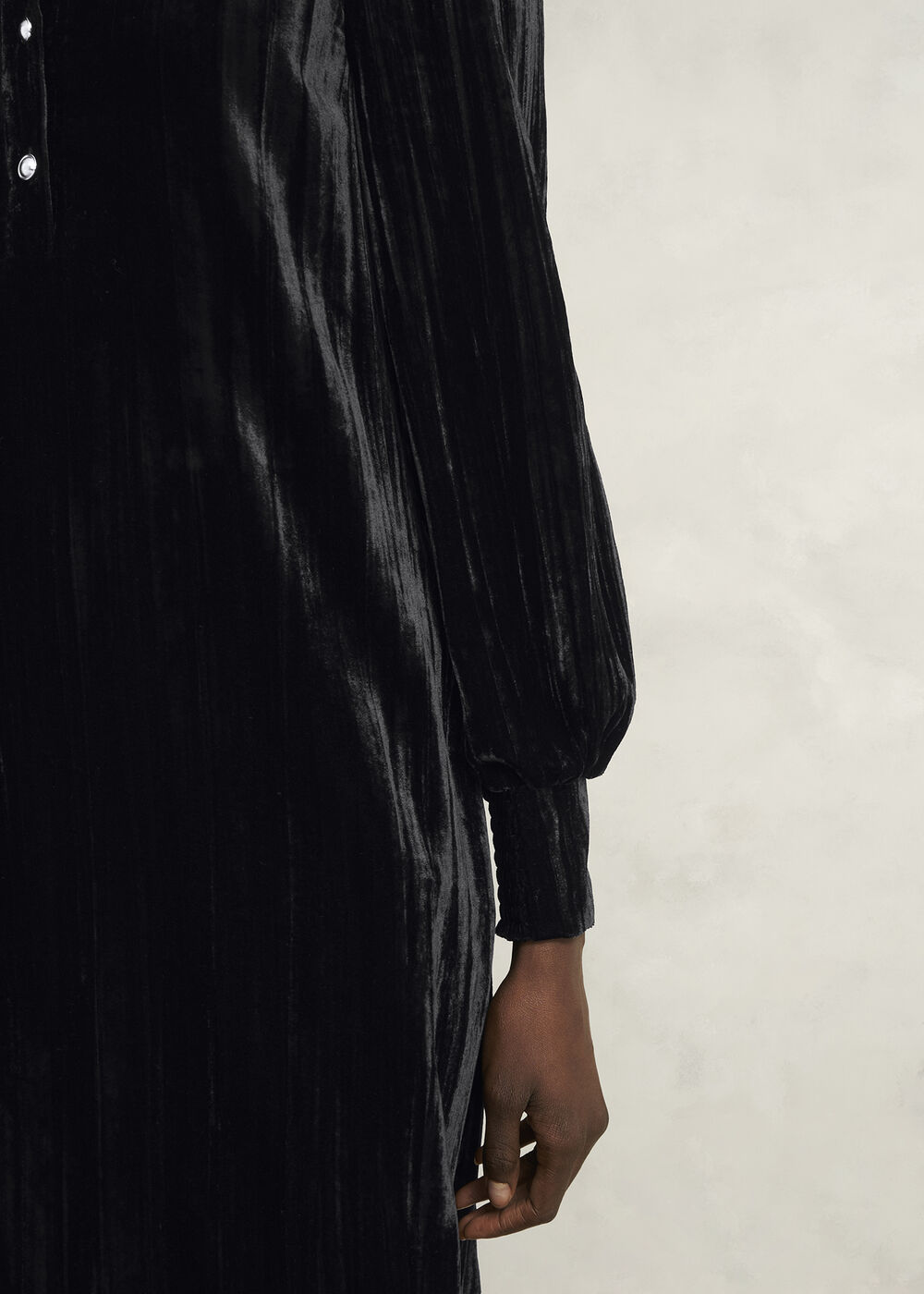 Sienna Velvet Dress, Black, hi-res
