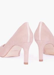 Lizzie Suede Court Shoes , Oyster, hi-res
