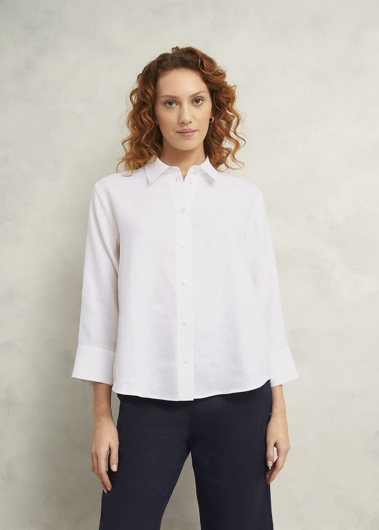 Vita Linen Shirt, White, hi-res