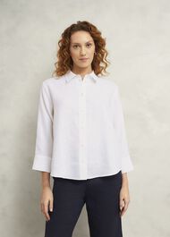 Vita Linen Shirt, White, hi-res