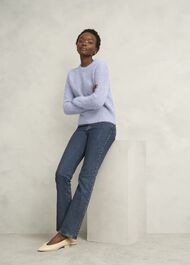 Felicity Alpaca Blend Fluffy Brushed Jumper, Pale Blue Marl, hi-res