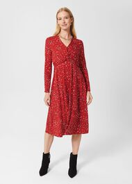 Anoushka Jersey Dress, Red Multi, hi-res