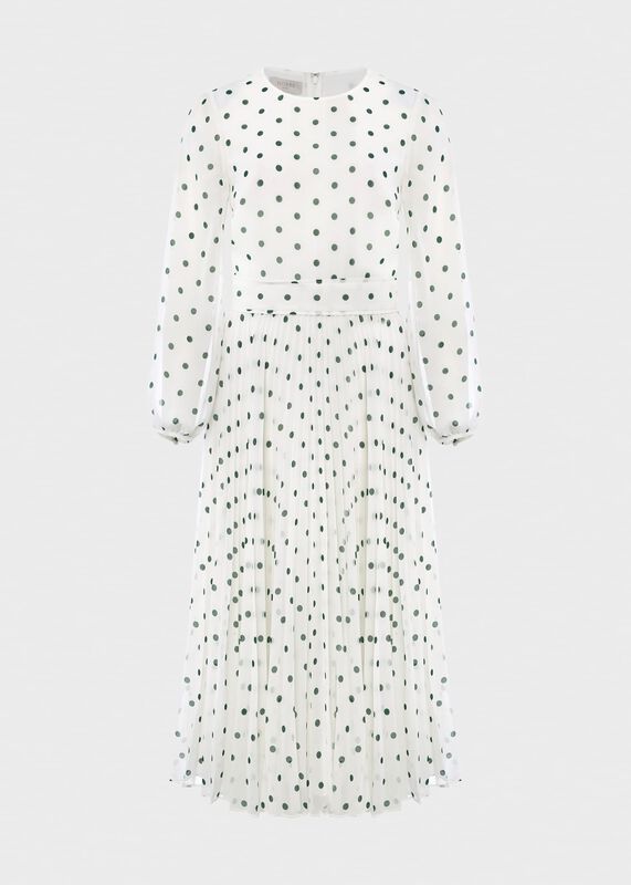 Selena Spot Pleated Dress