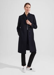 Millie Wool Coat, Navy, hi-res