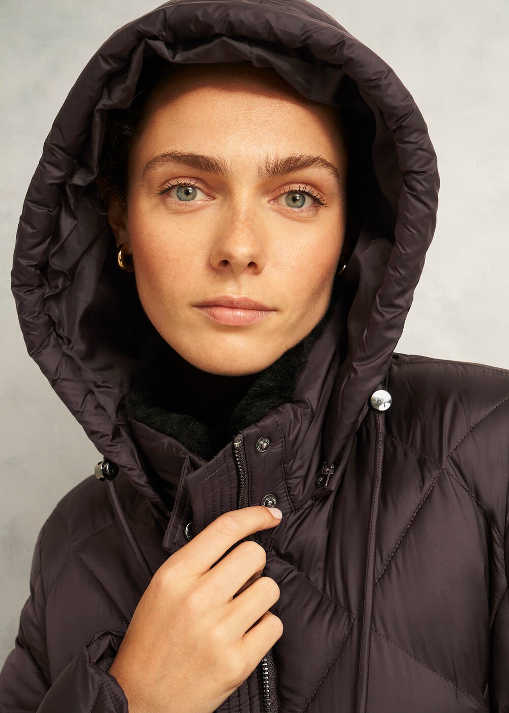 Petite Lumi Puffer Coat, Deep Brown, hi-res