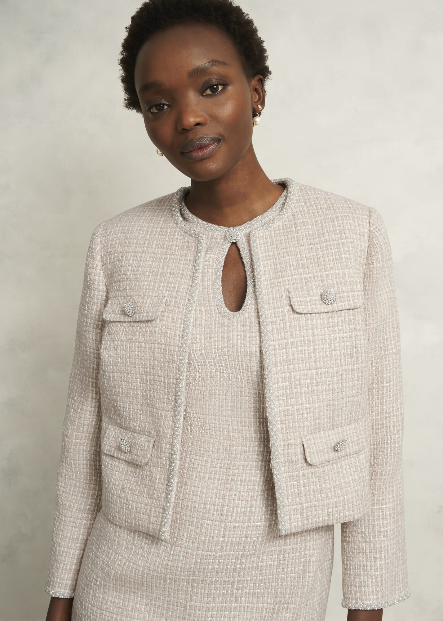 流行り の ブランド  Oriana Tweed Jacket | Hobbs US | ノーカラージャケット