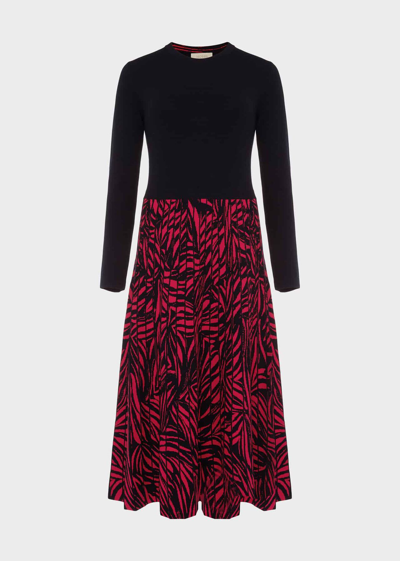 Harlie Midi Knitted Dress, Navy Pink, hi-res