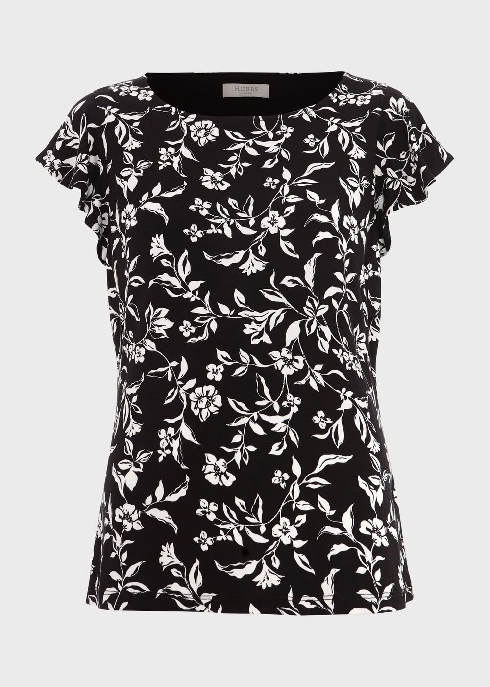 Nessie Printed Top, Black Ivory, hi-res
