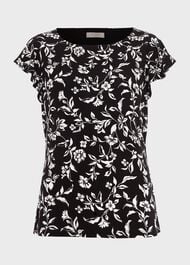 Nessie Printed Top, Black Ivory, hi-res