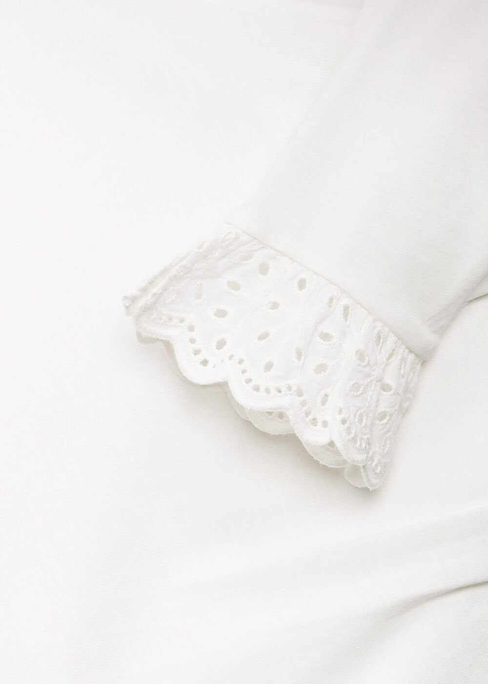 Adalee Broderie Cuff Blouse, Ivory, hi-res