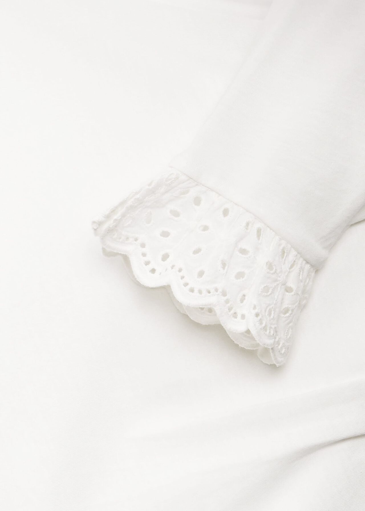 Adalee Broderie Cuff Blouse, Ivory, hi-res