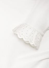 Adalee Broderie Cuff Blouse, Ivory, hi-res