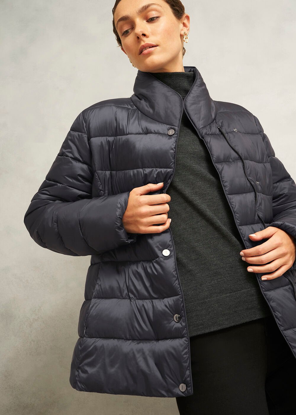 Petite Tana Puffer Coat, Charcoal, hi-res