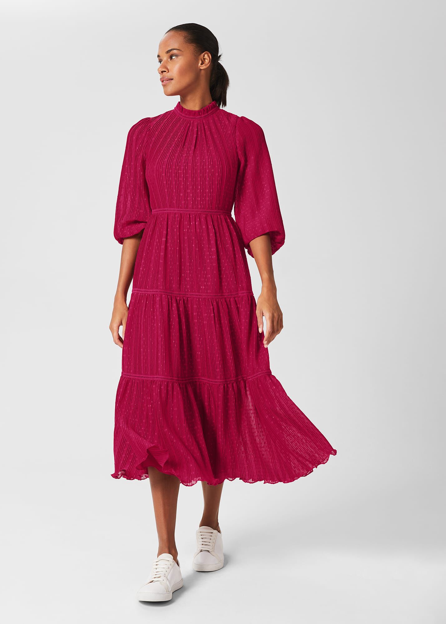 Colette Tiered Fit And Flare Dress | Hobbs