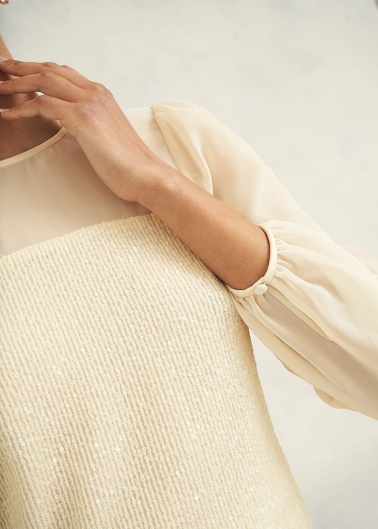 Zariah Sequin Top, Buttercream, hi-res