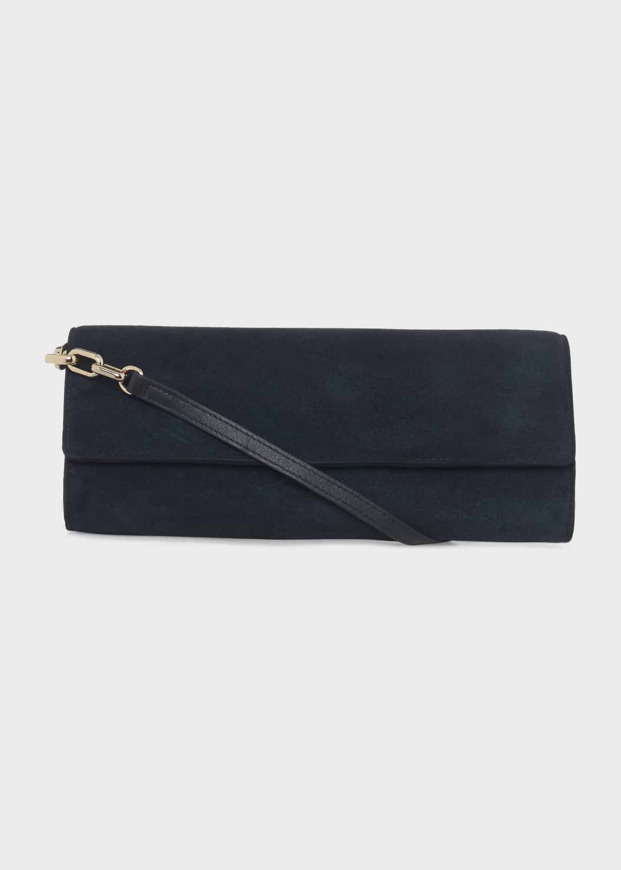 Evesham Suede Clutch Bag, Navy, hi-res