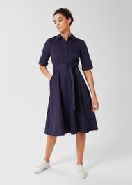 Tyra Belted Dress, French Blue, hi-res