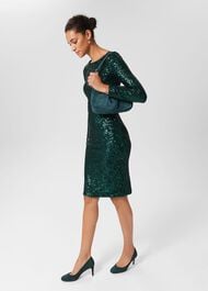 Petite Sawyer Sequin Dress, Evergreen, hi-res