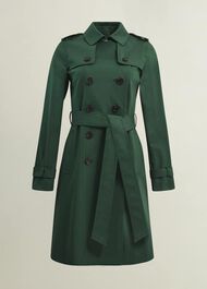 Saskia Shower Resistant Trench Coat, Bay Green, hi-res