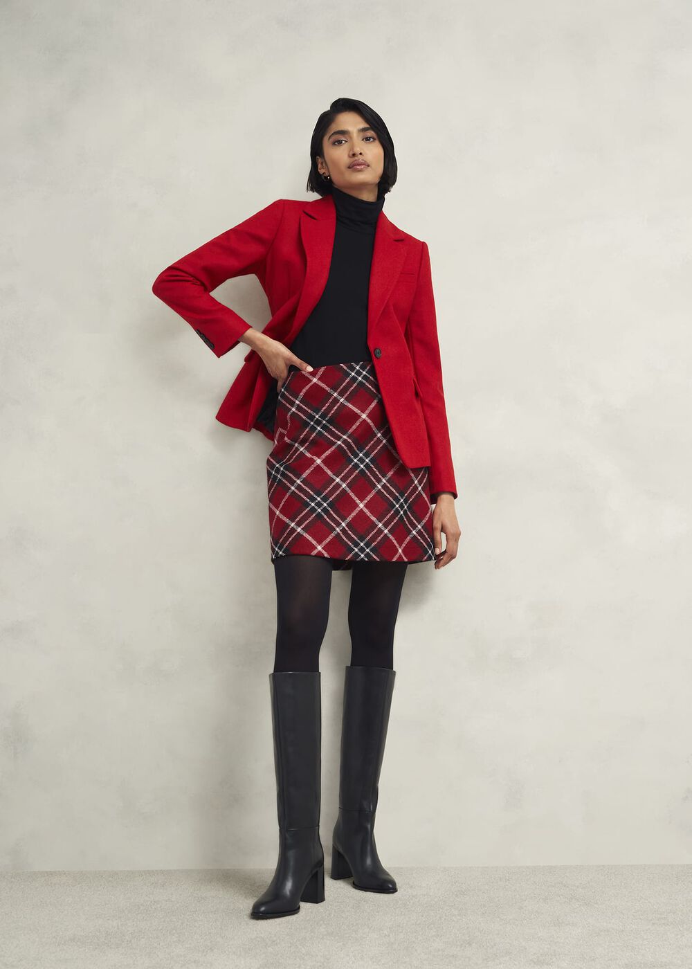 Teia Wool Skirt, Red Multi, hi-res
