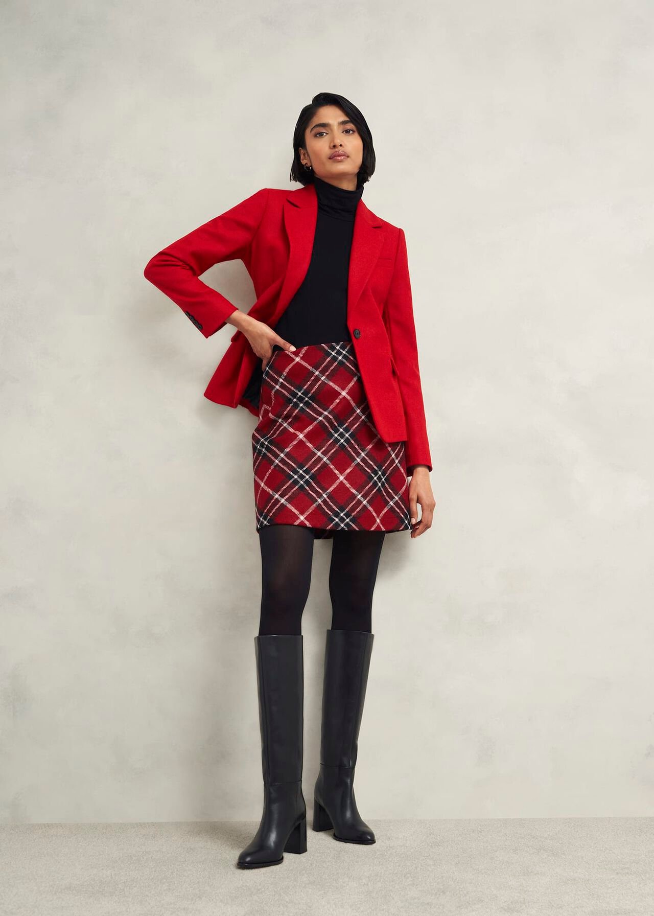 Teia Wool Skirt, Red Multi, hi-res