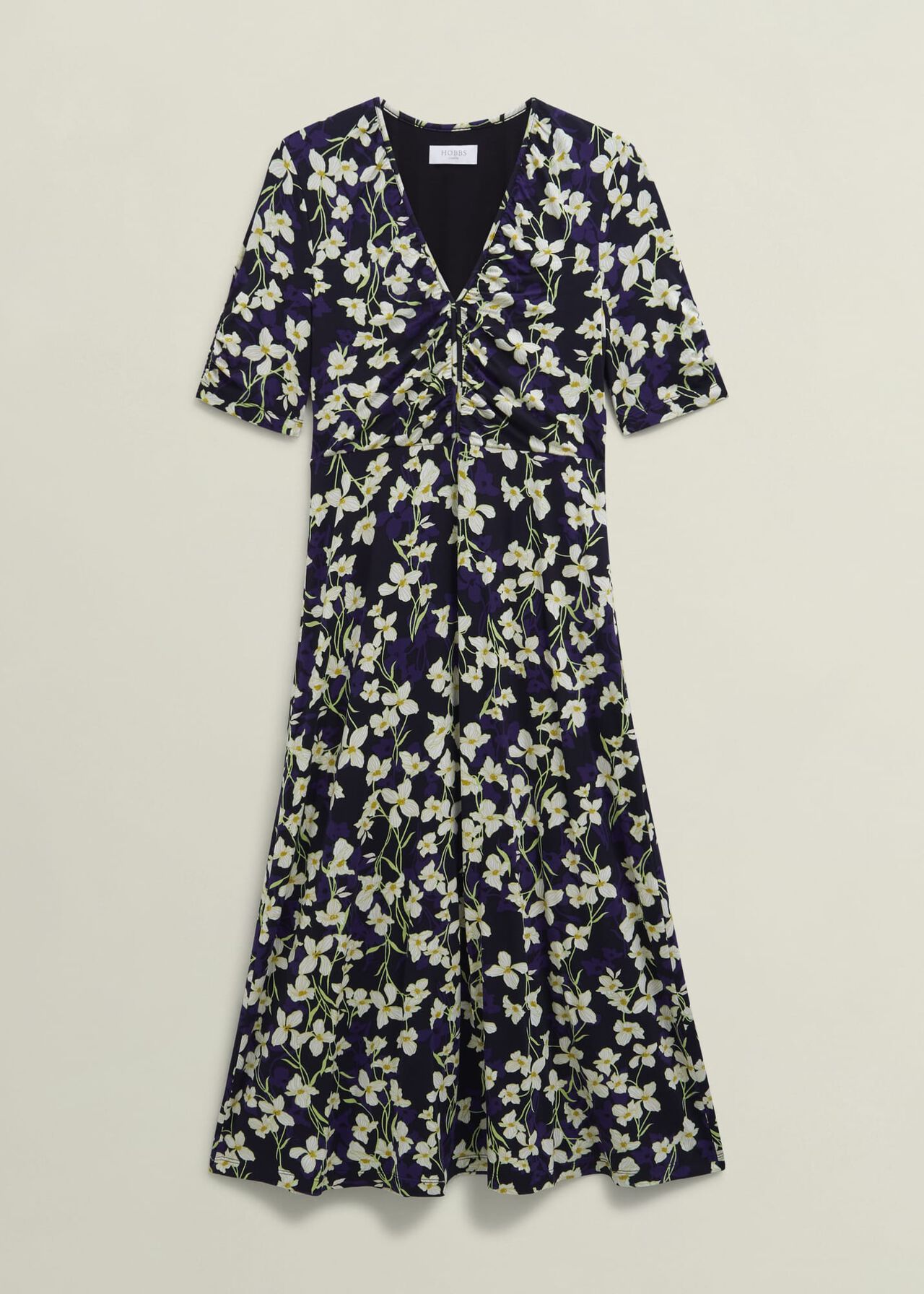 Navy Floral Peyton Jersey Midi Dress, Navy Multi, hi-res