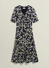 Navy Floral Peyton Jersey Midi Dress, Navy Multi, hi-res