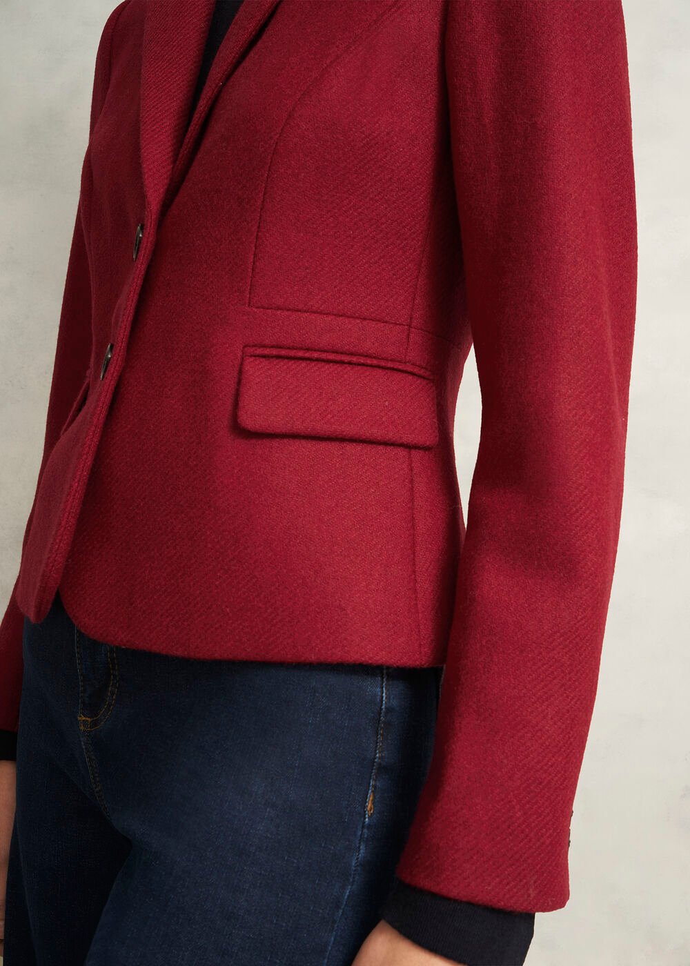 Petite Hackness Wool Jacket, Red, hi-res