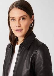 Sera Leather Jacket, Black, hi-res
