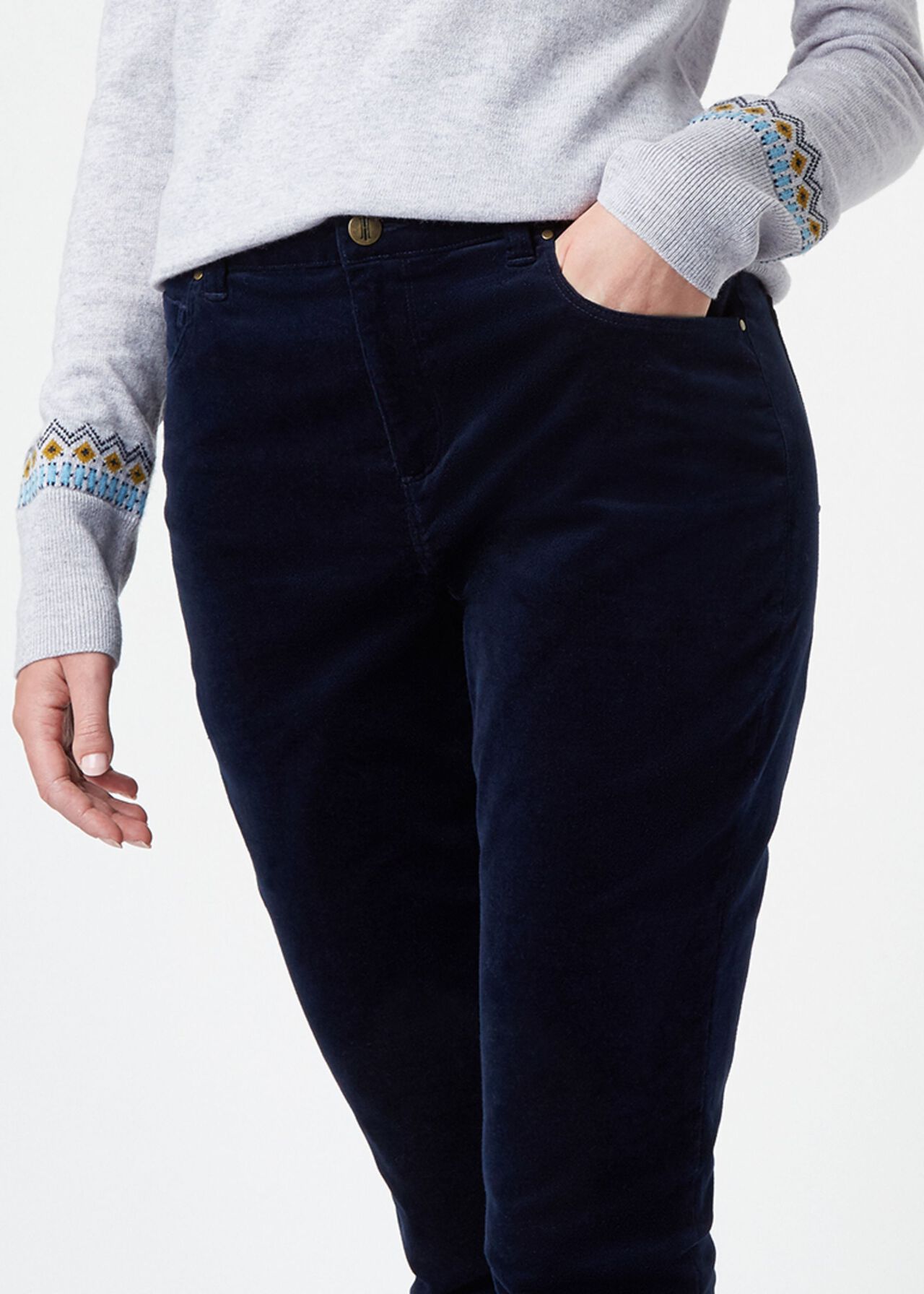 Velvet Marianne Jean With Stretch, Navy, hi-res