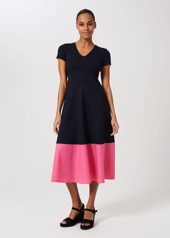 Evangeline Jersey Colourblock Midi Dress